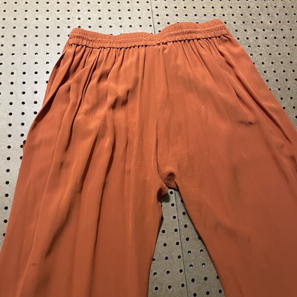 Chloe Pants Womens Size 30 US / 40 EU Amber Rose Pure Silk Slit Wide Leg Modern - Picture 9 of 12